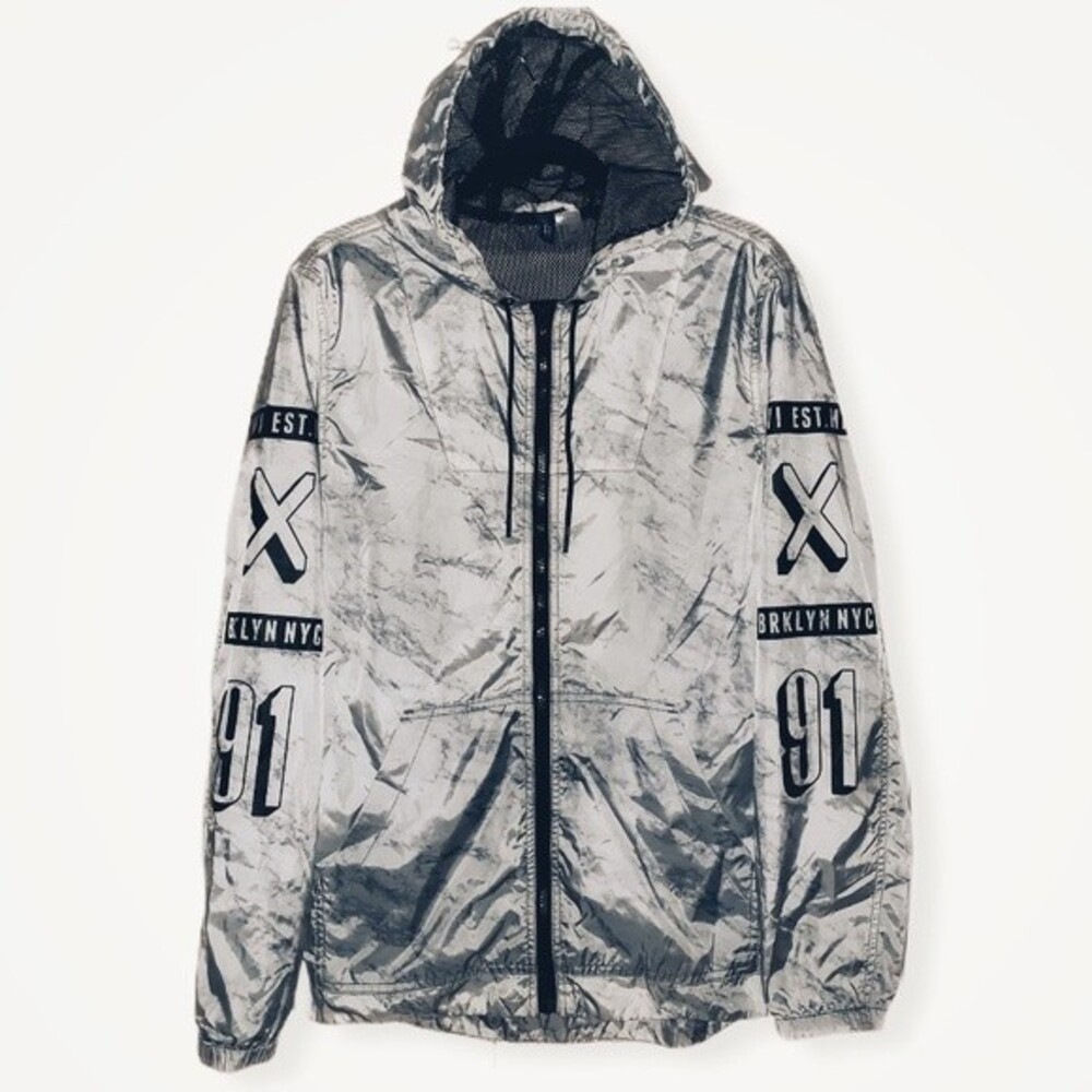 H&M Divided Reflective Hooded Jacket BRKLYN NYC